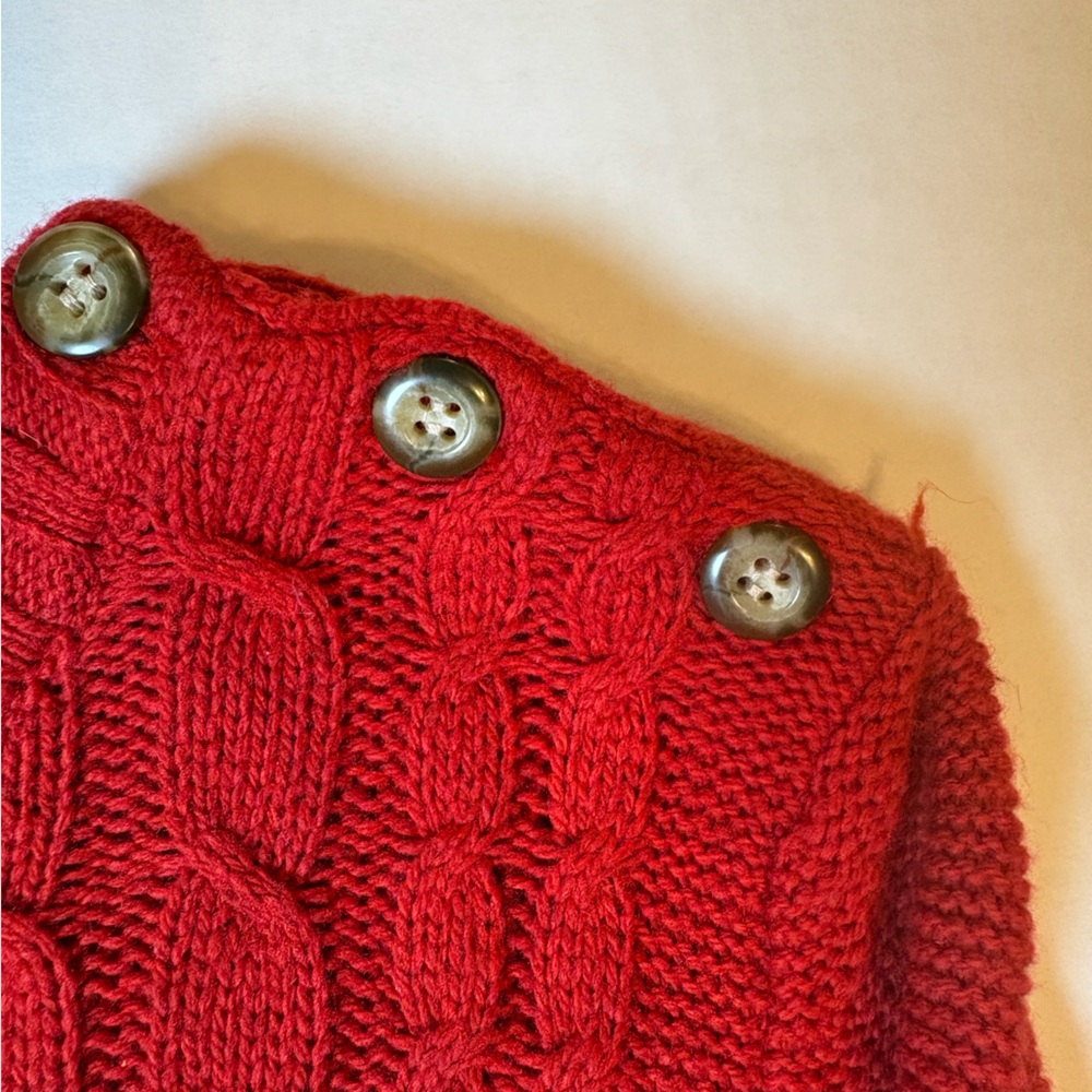 Studio Works Red Cable Knit Pullover Sweater Wool… - image 2